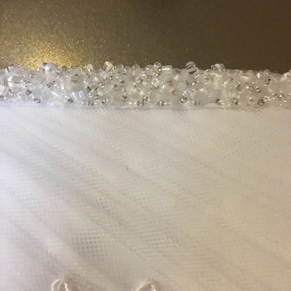 MICHELANGELO ๐ฅ Beaded Strapless Tulle Lace Wedding Dress - David's Bridal NEW!! - Picture 6 of 16